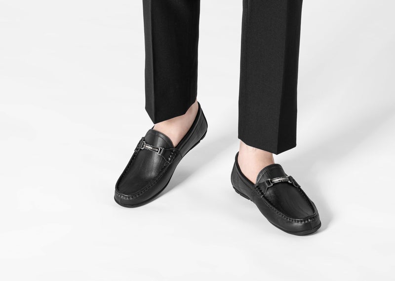 Go Tour Menâ€™s Casual Leather Fashion Slip on Loafers Shoes Black A 10/45 - Image 5